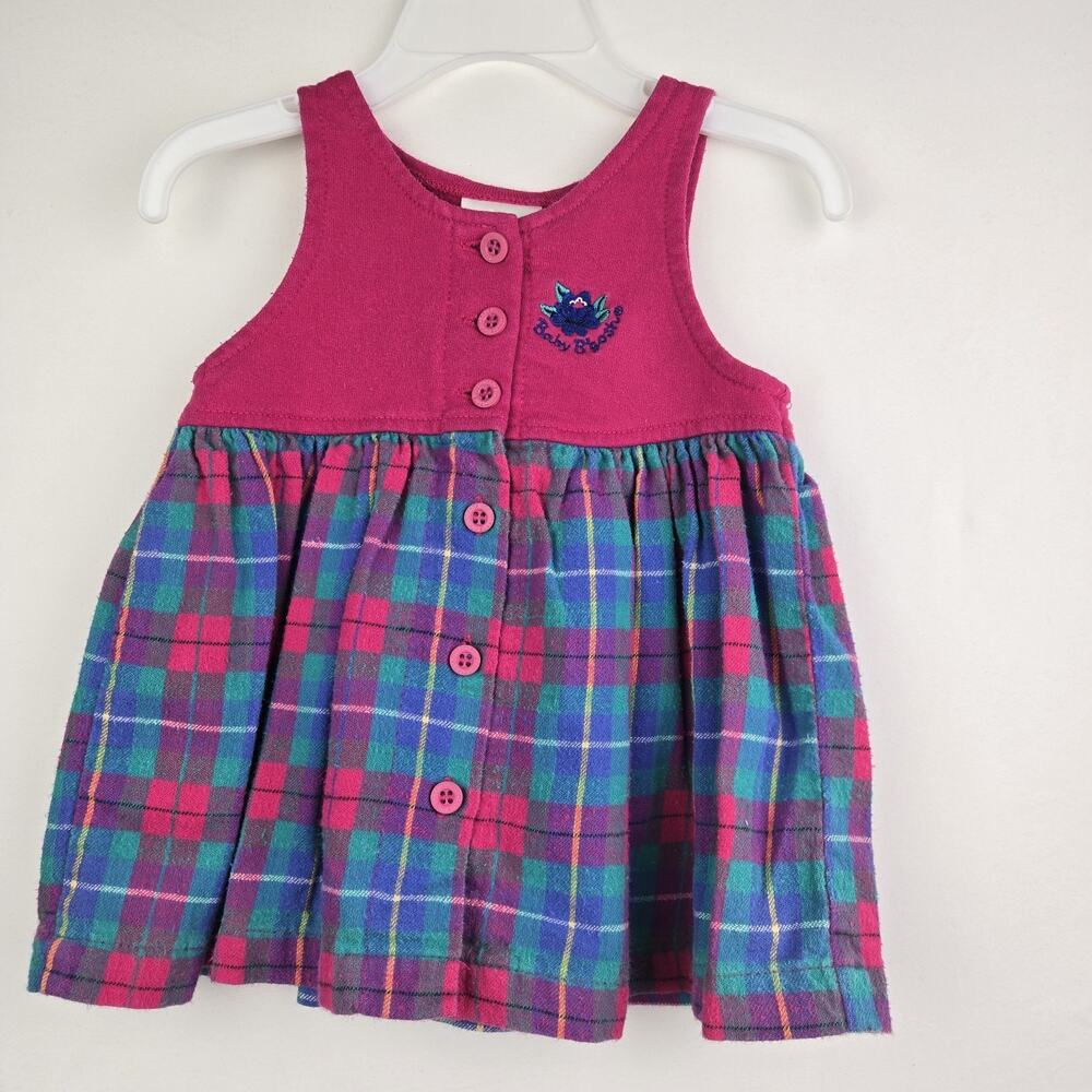Vintage OshKosh B'Gosh Dress Size 12 M Plaid Sleeveless USA Made‎
